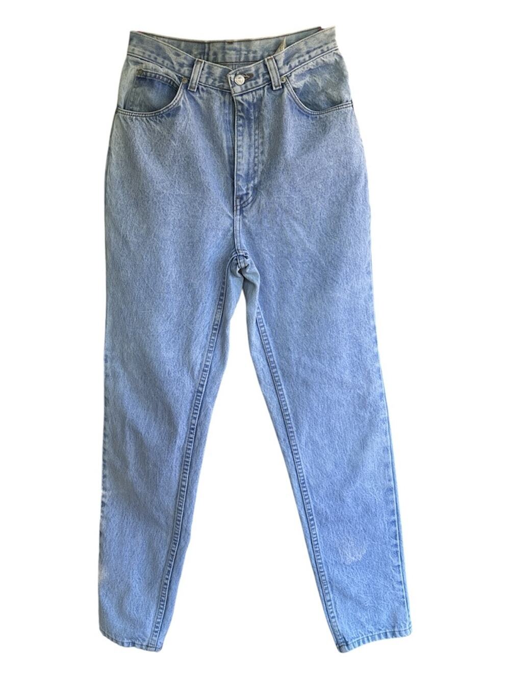 Jordache USA Made Vintage Mom Jeans 27x29 High Rise Tapered Acid Wash 80s 90s